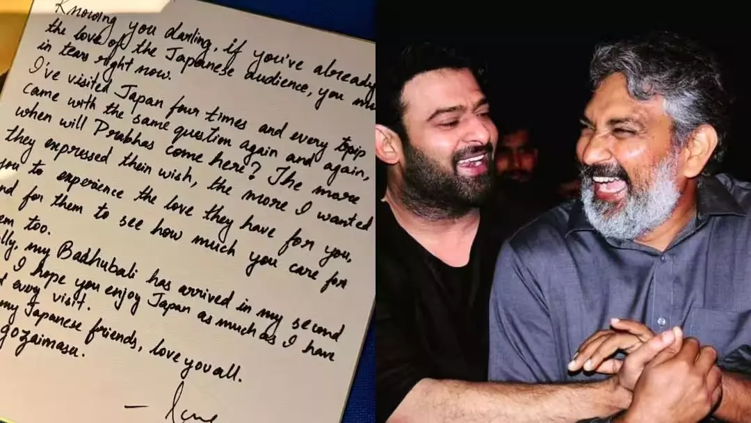 Prabhas Misses Rajamouli in Japan; Shares Rajamoulis Heartfelt Message Prabhas Misses Rajamouli in Japan; Shares Rajamoulis Heartfelt Message