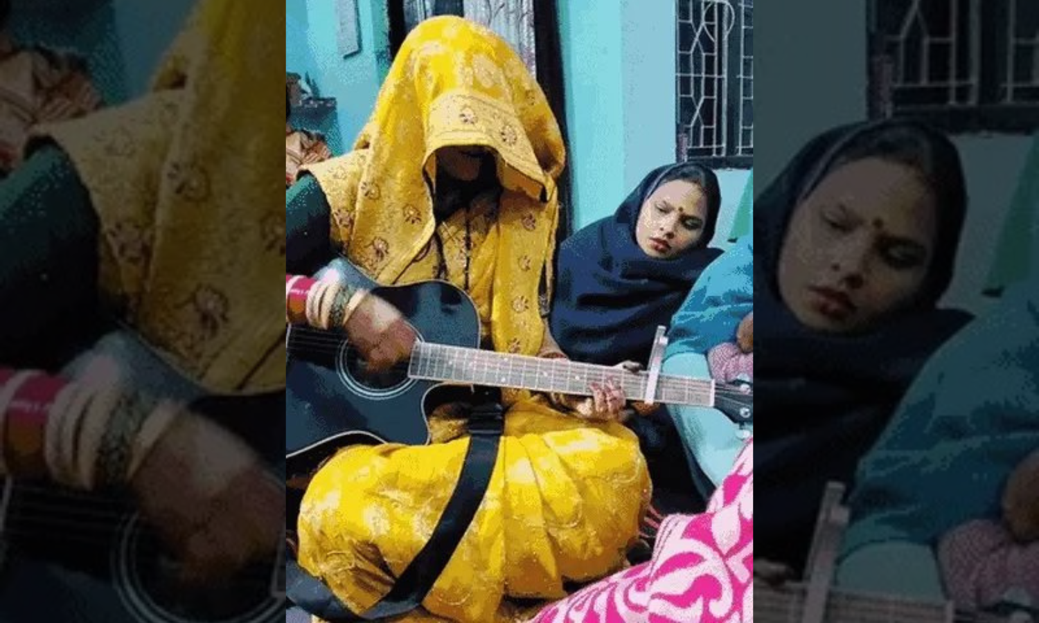 Bride Sings with Ghunghat During Ceremony