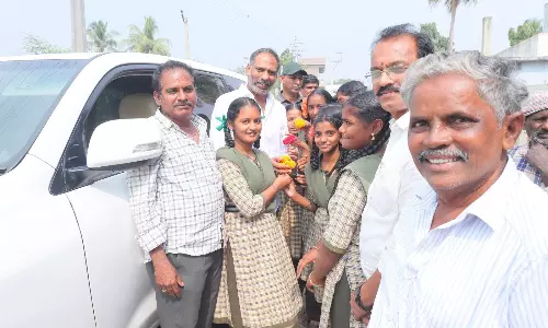 Students Thank Gottipati  For Free Bicycles