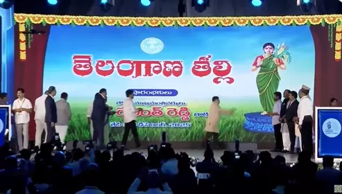 Revanth Virtually Unveils Telangana Talli Statues Across All District Collectors’ Offices Revanth Virtually Unveils Telangana Talli Statues Across All District Collectors’ Offices