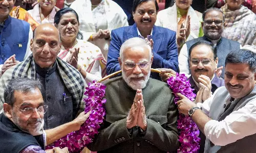 NDA MPs Felicitate PM Modi for Big Victory in Bihar