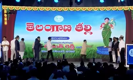 Revanth Virtually Unveils Telangana Talli Statues Across All District Collectors’ Offices Revanth Virtually Unveils Telangana Talli Statues Across All District Collectors’ Offices