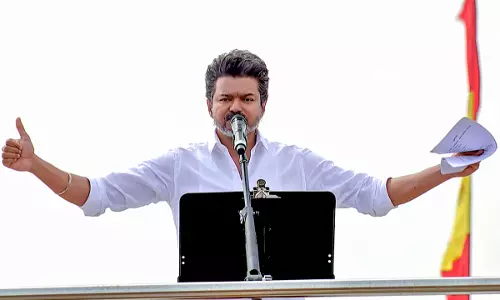 Vijay Attacks BJP, DMK in Puducherry Vijay Attacks BJP, DMK in Puducherry