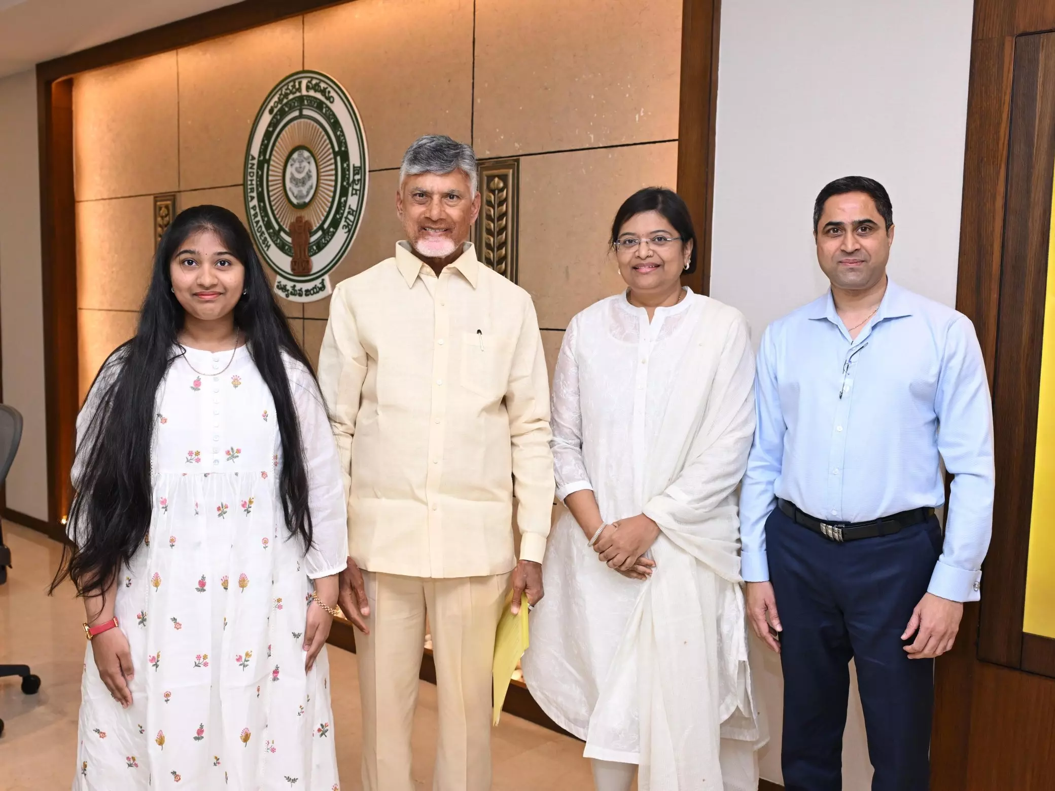 CM Naidu Praises Young Singer Sadhya for Global Musical Feats CM Naidu Praises Young Singer Sadhya for Global Musical Feats