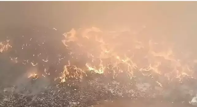 Massive Fire Destroys Rs 10 Crore Worth Cotton Stocks at Adoni Ginning Unit Massive Fire Destroys Rs 10 Crore Worth Cotton Stocks at Adoni Ginning Unit