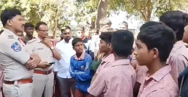 Shamirpet Gurukul Students March to Police Station Shamirpet Gurukul Students March to Police Station