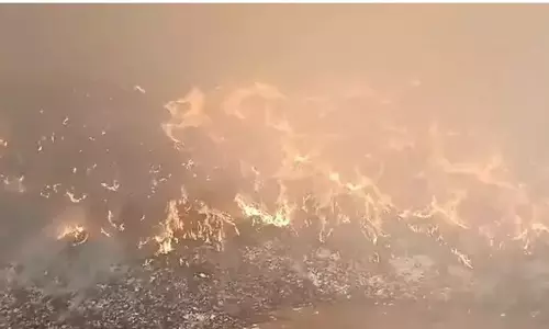 Massive Fire Destroys Rs 10 Crore Worth Cotton Stocks at Adoni Ginning Unit Massive Fire Destroys Rs 10 Crore Worth Cotton Stocks at Adoni Ginning Unit