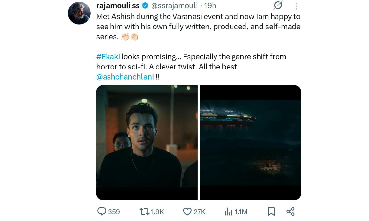 SS Rajamouli Praises Ashish Chanchlani’s Series Ekaki