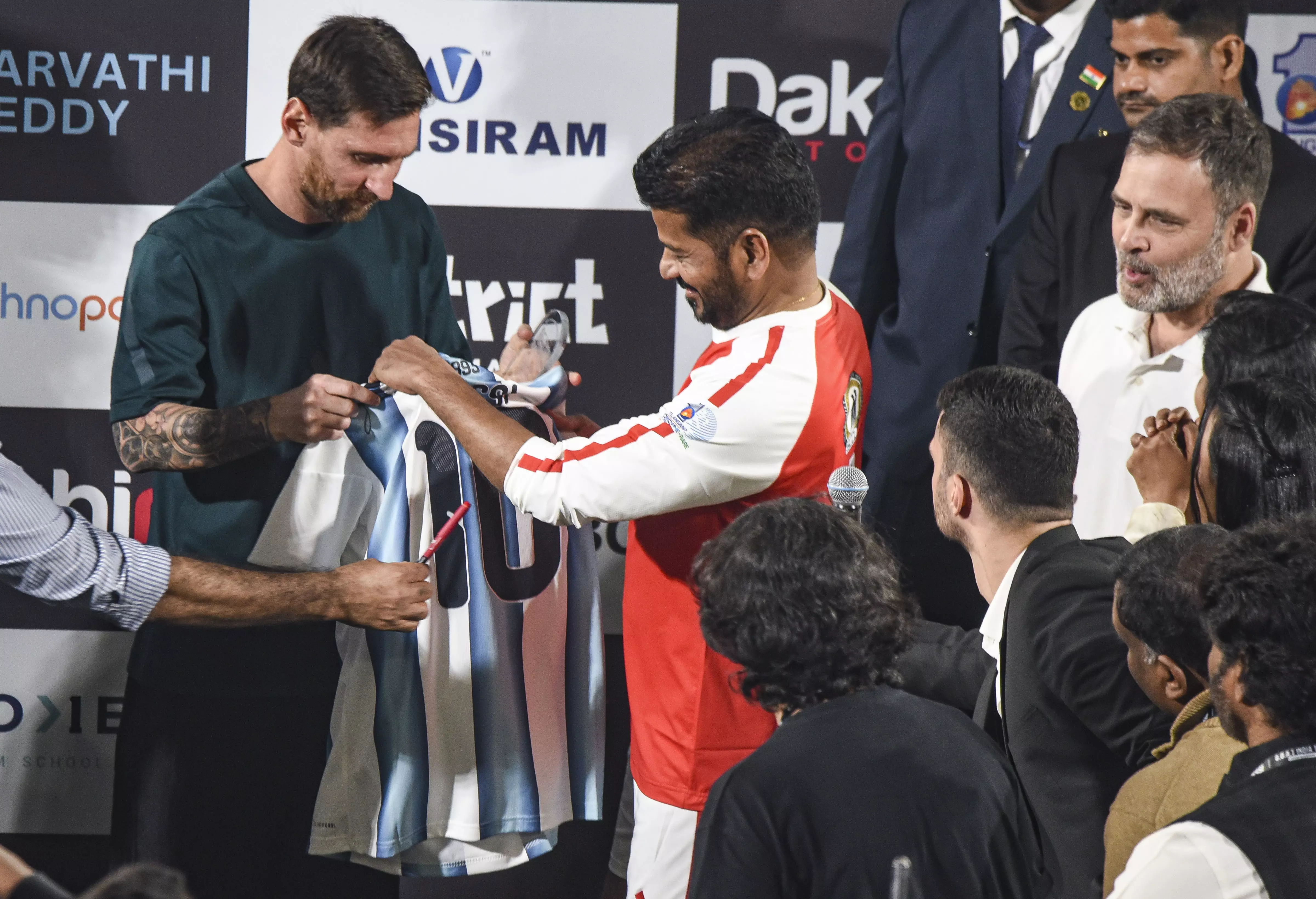 Revanth, Messi Kick Up an Evening of Football Frenzy Revanth, Messi Kick Up an Evening of Football Frenzy