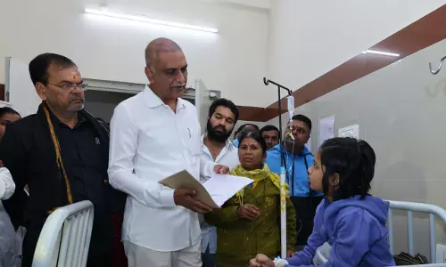 Harish Rao Meets Students, Slams CM Revanth Harish Rao Meets Students, Slams CM Revanth
