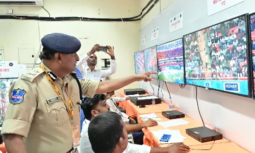 Heavy security at Uppal Stadium Heavy security at Uppal Stadium