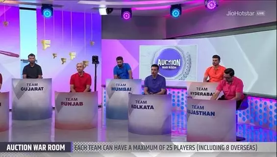 Cameron Green Sold To KKR For INR 30 Crores On JioStars TATA IPL 2026 Auction War Room Cameron Green Sold To KKR For INR 30 Crores On JioStars TATA IPL 2026 Auction War Room