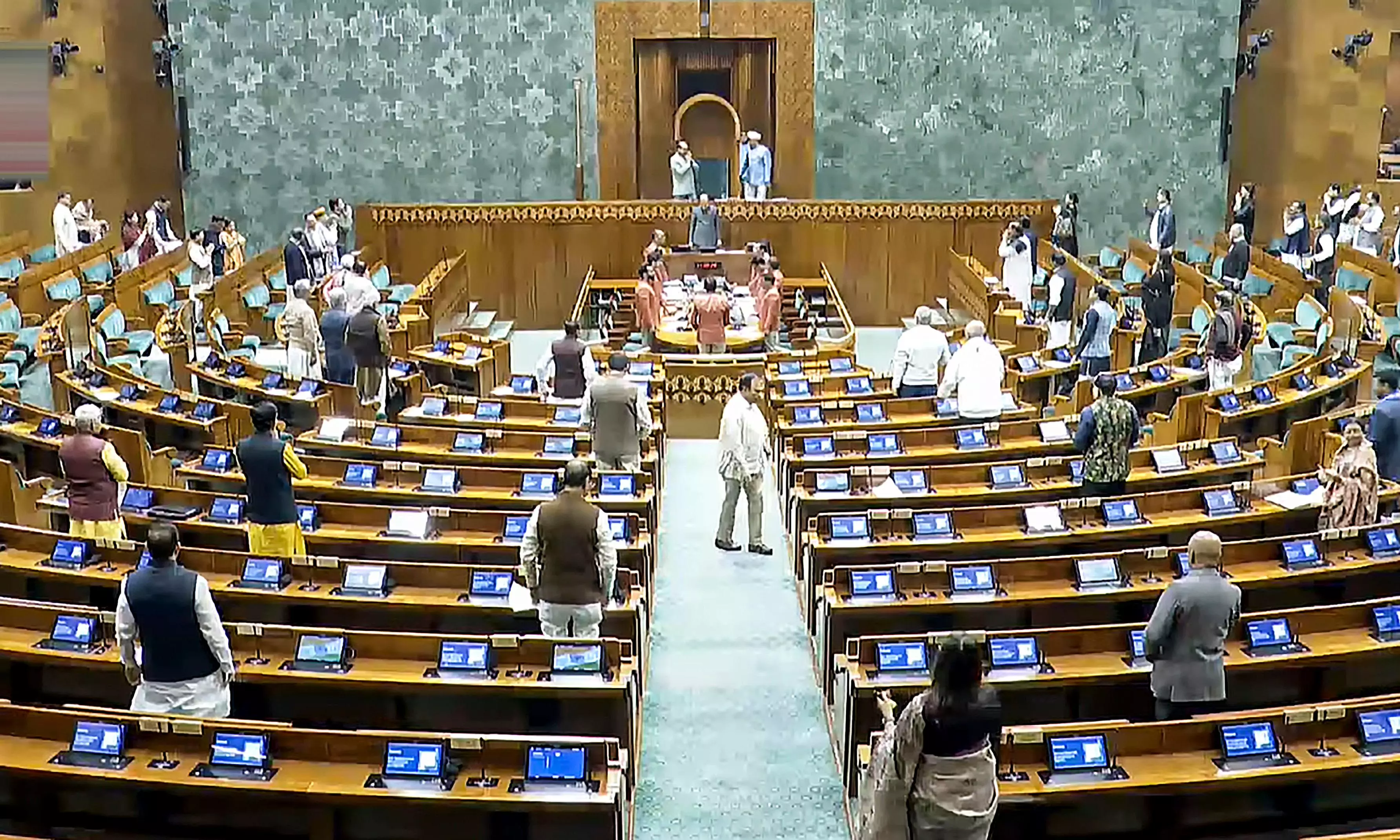 Opposition MPs Protest Hindi Names for Bills Opposition MPs Protest Hindi Names for Bills