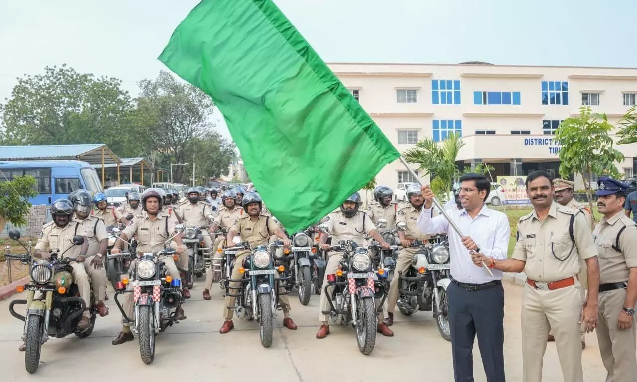 ‘No Helmet, No Petrol’ Campaign: 700 Bikes Join Rally in Tirupati ‘No Helmet, No Petrol’ Campaign: 700 Bikes Join Rally in Tirupati