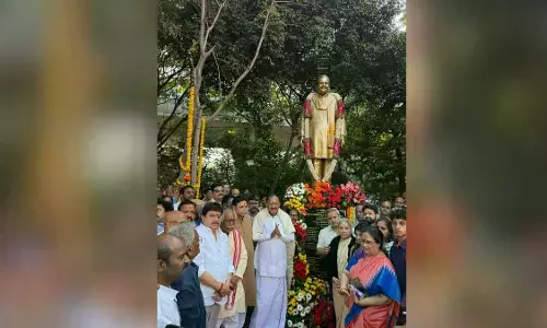 SPB Statue Unveiled At Ravindra Bharathi SPB Statue Unveiled At Ravindra Bharathi