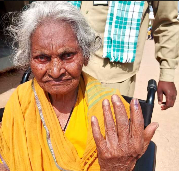 105-Year-Old Woman Inspires Voters in Kamareddy