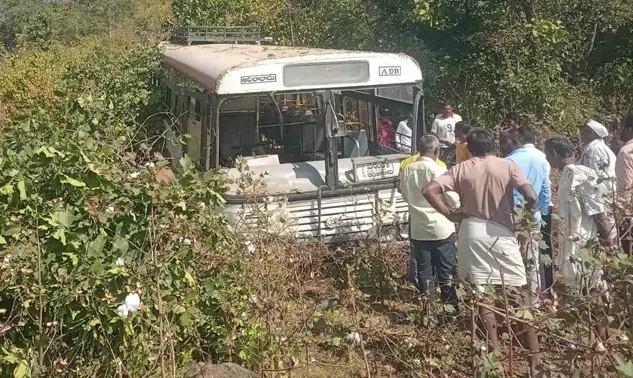 RTC Bus Skids off Road in Komaram Bheem Asifabad, 30 Injured RTC Bus Skids off Road in Komaram Bheem Asifabad, 30 Injured