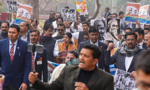 Opposition MPs March in Parliament, Seek Withdrawal of G RAM G Bill