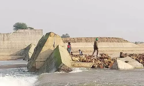 Third Check Dam Collapses in Manair, High Alert Sounded Third Check Dam Collapses in Manair, High Alert Sounded