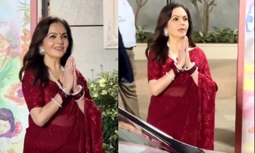 Nita Ambani Stuns in Red Saree at DAIS Annual Day