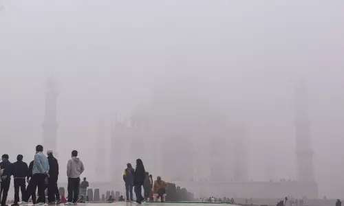 Dense fog Engulfs Agra, Taj Mahal Fades from View