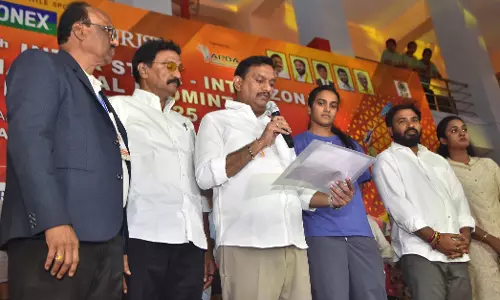 MP Sivanath opens National Badminton Championships In Vijayawada MP Sivanath opens National Badminton Championships In Vijayawada