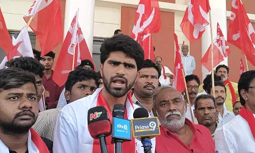 CPI Activists Stage Half-Naked Protest Against Renaming NREGA