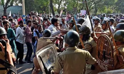 Police Deny Lathi Charge Near Alipiri Bhudevi Complex