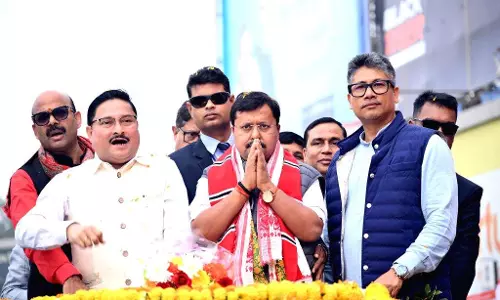 BJP Working President Nitin Nabin Accorded Grand Welcome In Assam