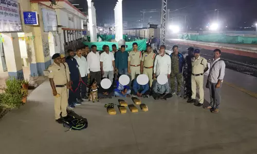 Prakasam Police Seize 11.5 kg Ganja During Railway Checks