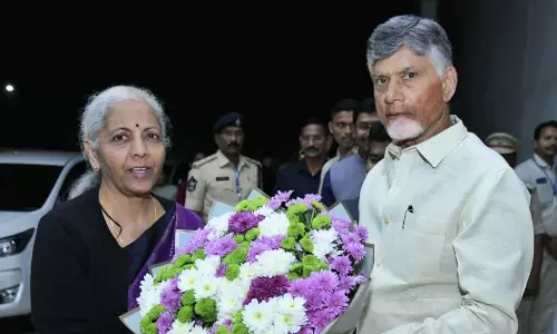Naidu Meets Nirmala Sitharaman at Vijayawada Airport