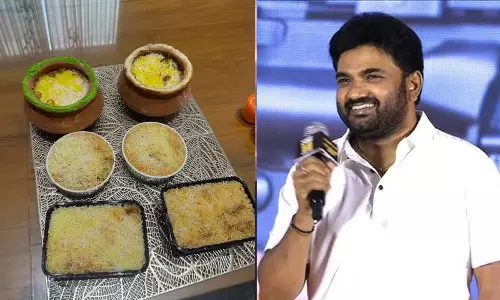 Prabhas Fans Deliver Biryani to director Maruthi Prabhas Fans Deliver Biryani to director Maruthi