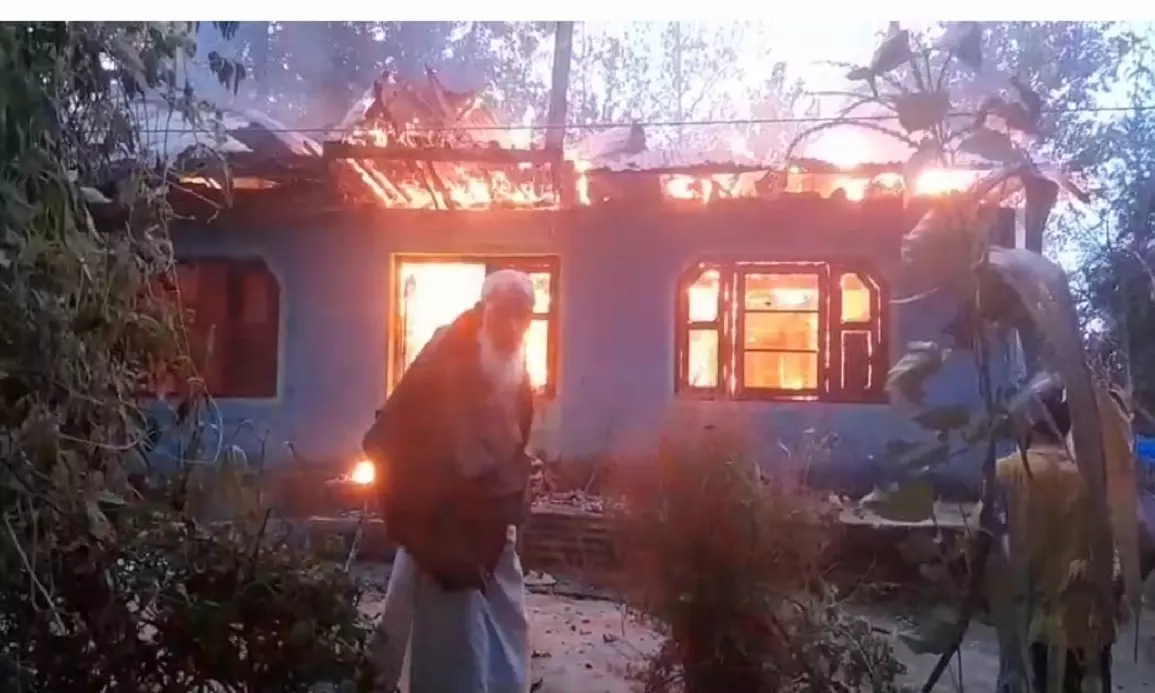 Fire Guts house In Vidavaluru mandal, Family Escapes Unharmed