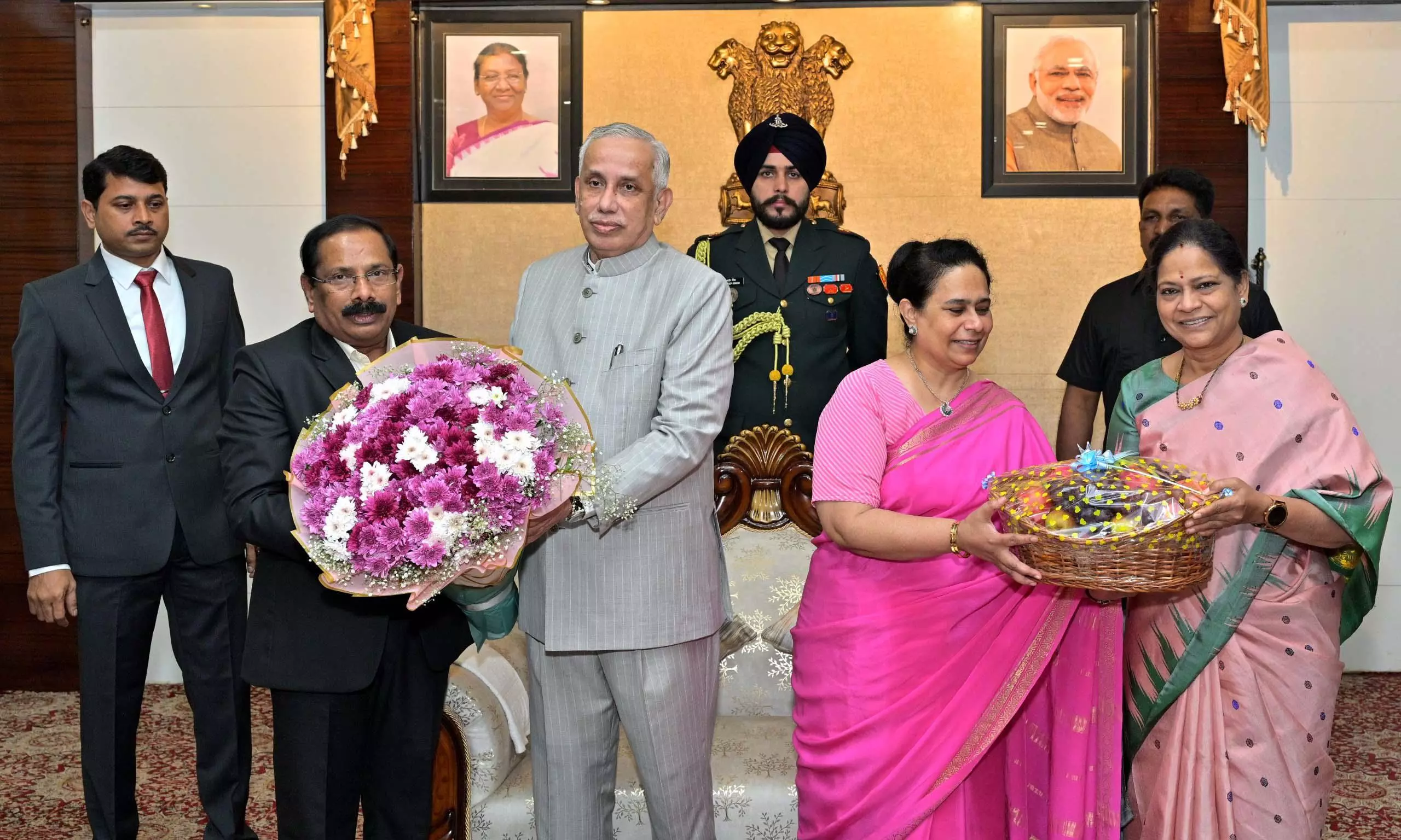 Governor, First Lady Join New Year Celebrations at Lok Bhavan