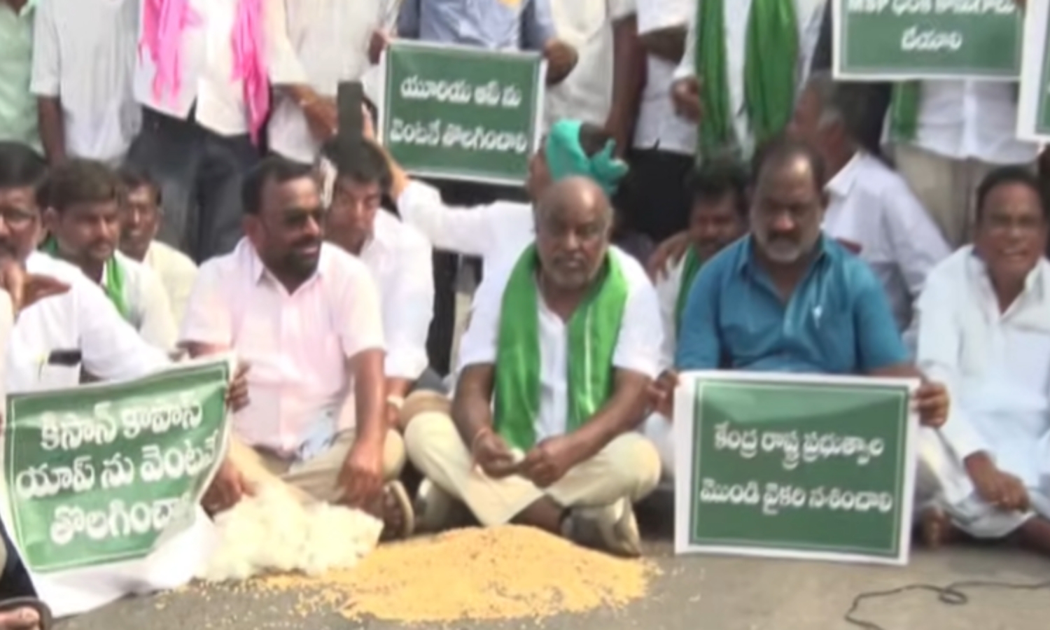 BRS Protests Demand Soybean Procurement in Adilabad