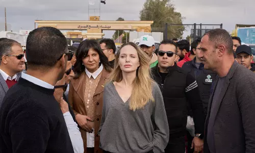 Gaza Tent Fire Kills Grandmother and Grandson, Jolie Visits Rafah Crossing