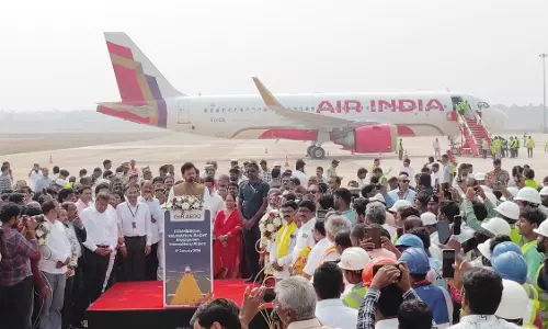 First Flight Lands Successfully at Bhogapuram International Airport