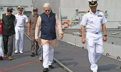 Telangana Governor Visits INS Himgiri, Submarine At Vizag