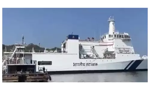 Rajnath Singh Commissions ICGs Pollution Control Vessel Samudra Pratap