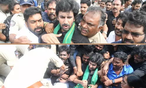 Revanth’s Remarks on Seema Project Triggers Protest in Tirupati Revanth’s Remarks on Seema Project Triggers Protest in Tirupati