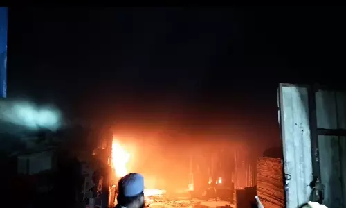 Major Fire Breaks Out At Scrap Godown In Musheerabad