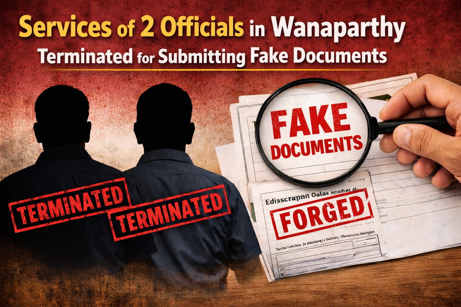 Wanaparthy Officials Terminated for Fake Documents