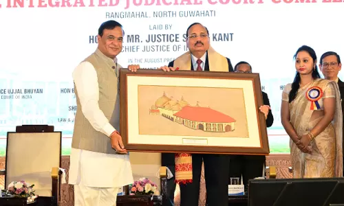 Amid Boycott Of Bar,  CJI Lays Foundation Of Integrated Complex Of Gauhati High Court