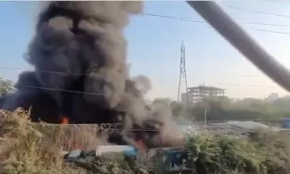 Fire Breaks Out at Plastic Scrap Godown in Hyderabad, No injuries Fire Breaks Out at Plastic Scrap Godown in Hyderabad, No injuries