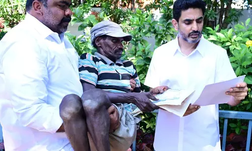 Lokesh Receives Petitions at Praja Darbar in Naravaripalle