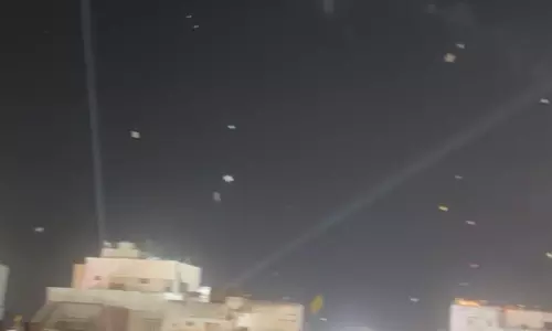 Areas Fitted With The Halogen Lights In The City To Fly Kites In The Night