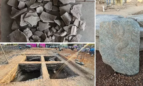 Pottery, Naga Stone Unearthed on Day Six of Lakkundi Excavation