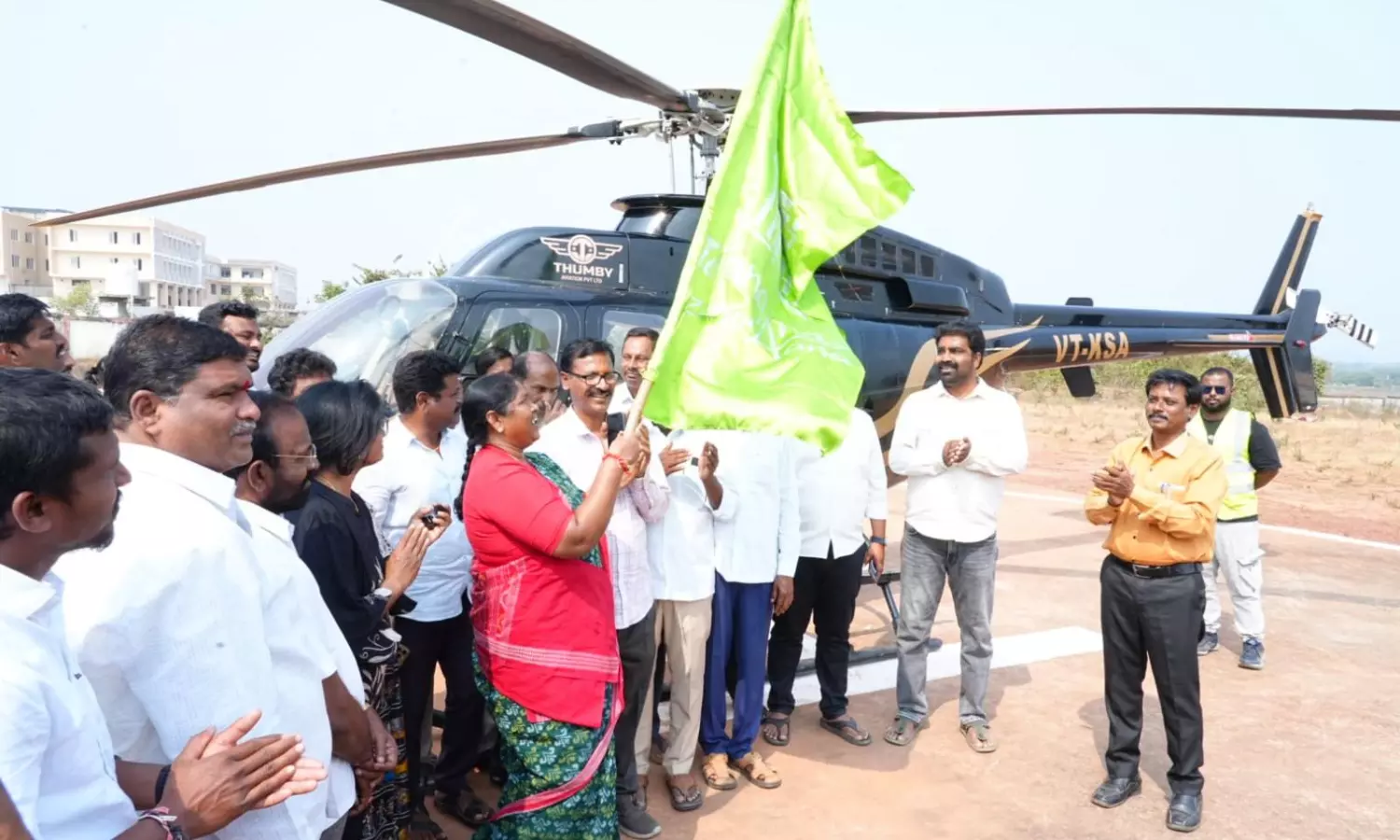 Seethakka Launches Helicopter Services For Medaram Jatara