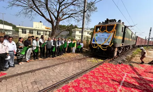 Konkan Railway Flags Off First Polypropylene Container Rake From Thokur Station Konkan Railway Flags Off First Polypropylene Container Rake From Thokur Station