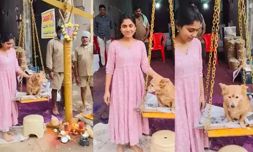 Tollywood Actress Shravya Stirs Row Over Pet Dog’s Tulabharam At Medaram